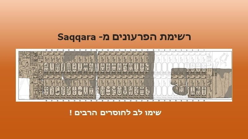 רשימת הפרעונים מ- Saqqara